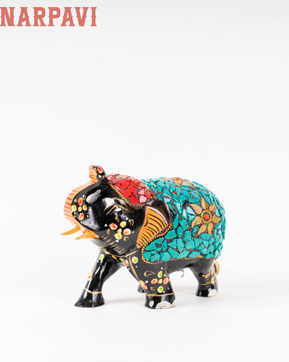 BLUE & RED BEATS PANTING ELEPHANT TUP 4"