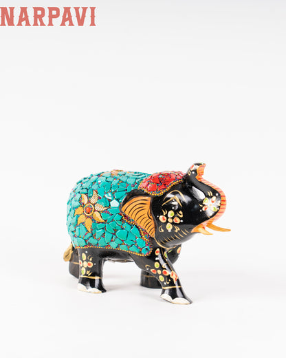 BLUE & RED BEATS PANTING ELEPHANT TUP 4"